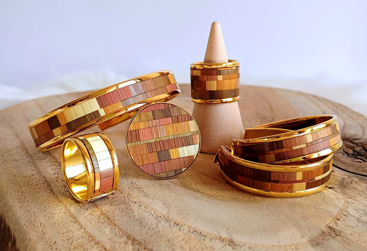 AMICA DECORATION Bijoux marqueterie de paille